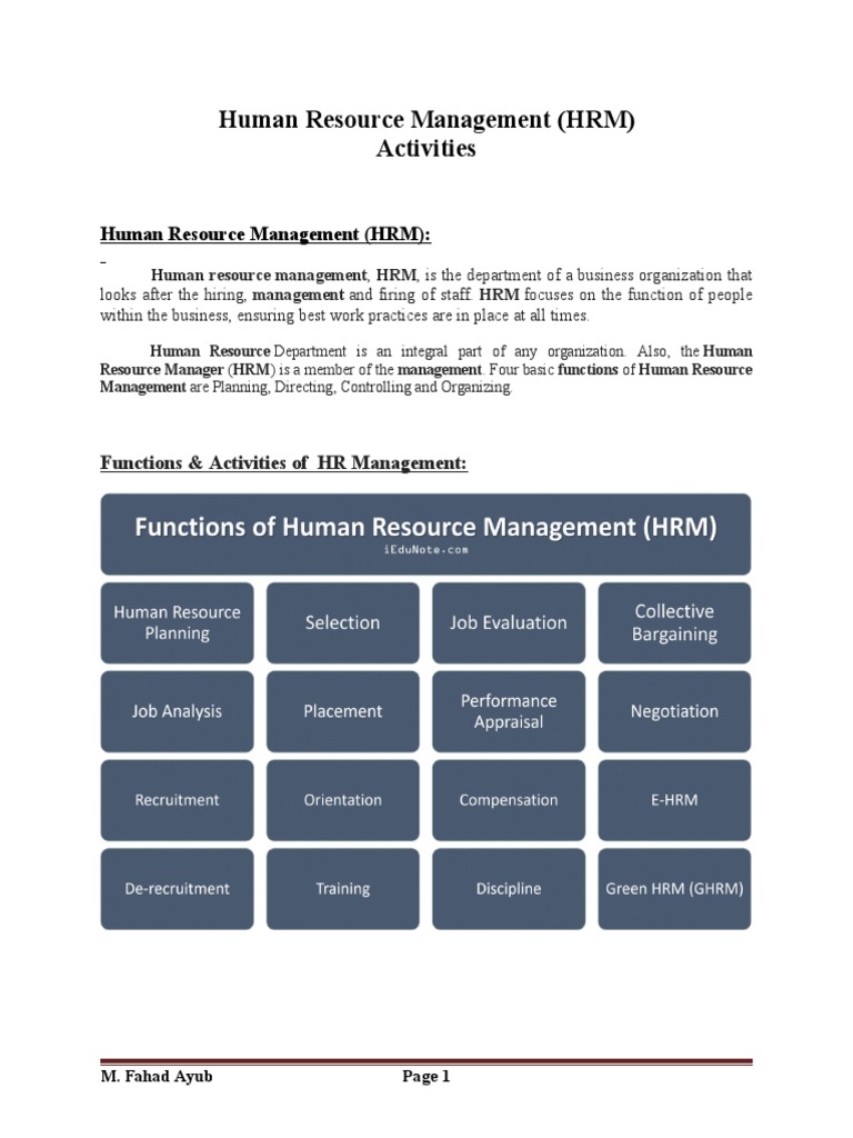 Overview of Human Resource Management | PDF | Human Resource Management ...