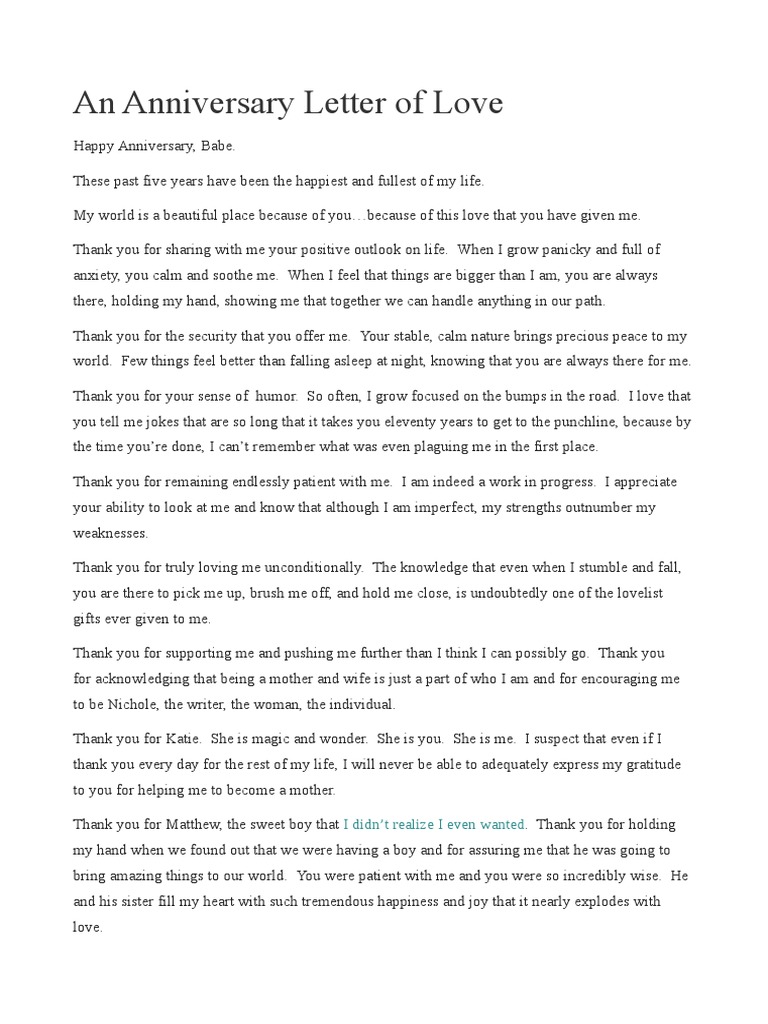 Anniversary Letter To Boyfriend | PDF