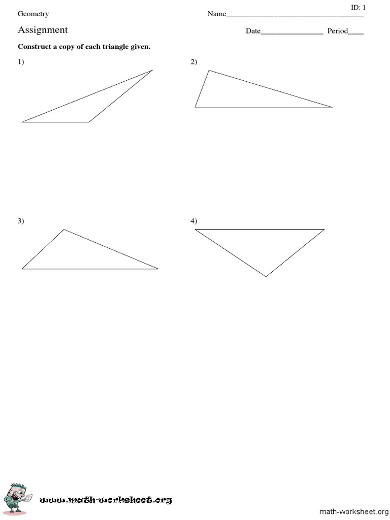 Assignment: Construct A Copy of Each Triangle Given | PDF | Teaching ...