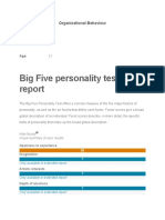 Big Five Personality Test: Organizational Behaviour Report Information