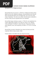 The Great Ahmad Shah Baba Durrani