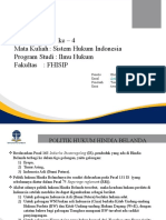 Inisiasi Tuton Ke - 4 Mata Kuliah: Sistem Hukum Indonesia Program Studi: Ilmu Hukum Fakultas: FHISIP