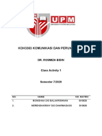 Koh3363 Komunikasi Dan Perundingan: Dr. Rosmiza Bidin