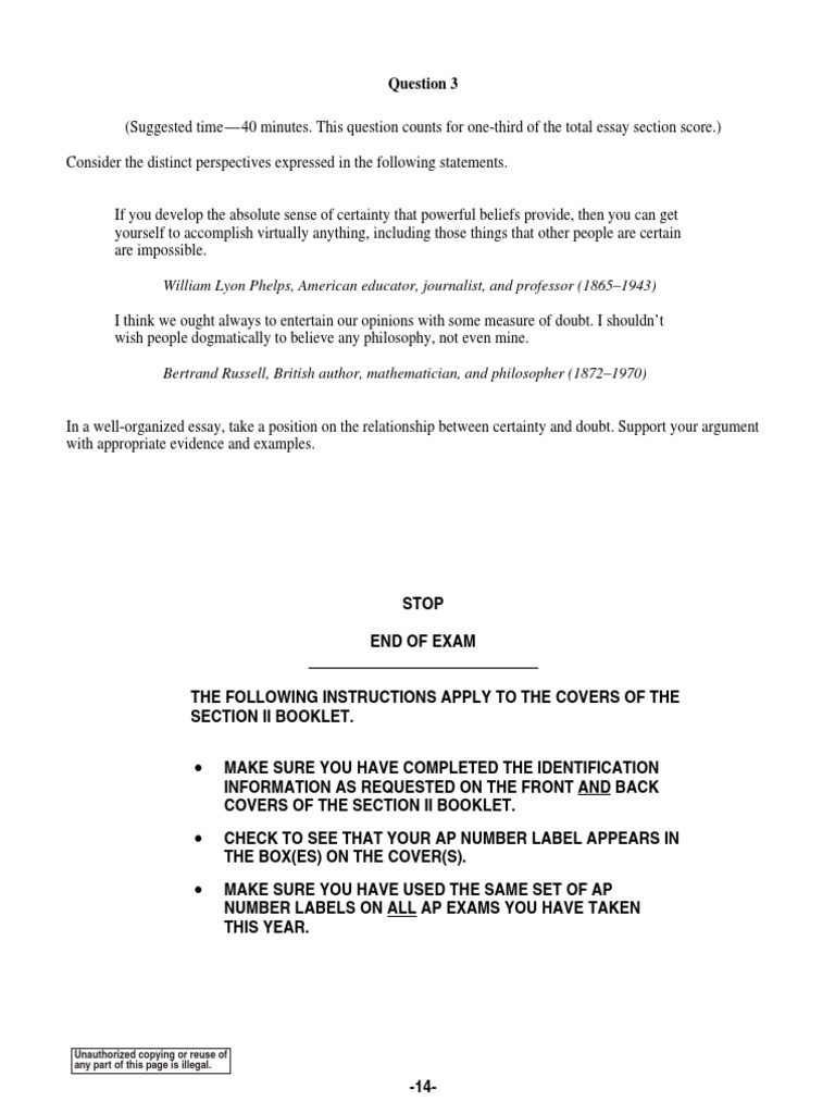 AP Eng Lang Practice Exam - 2012 | PDF