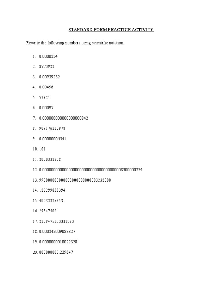 Scientific Notation Practice Problems | PDF | Computers