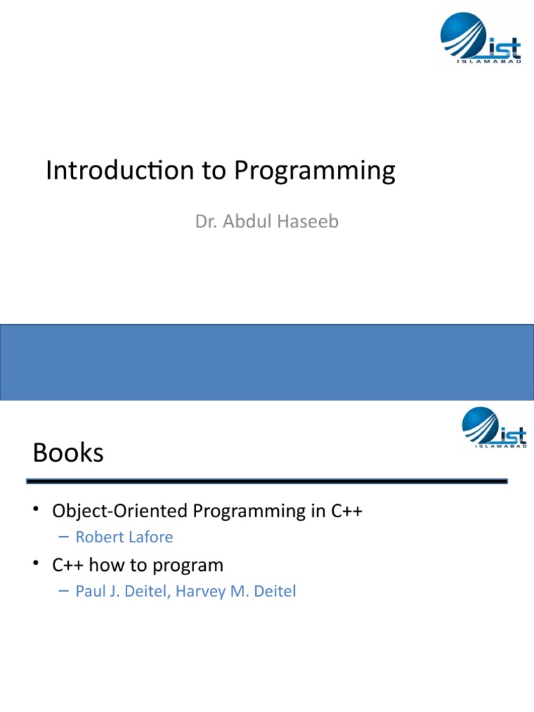 Introduction To Programming | PDF | Variable (Computer Science ...