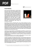 12th Grade Food Deserts Answer Key