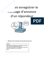 Message d'Accueil Sur Répondeur