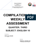 Compilation of Weekly Assessment: Quarter: Third Subject: English 10