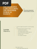 Preoperative and Postoperative Care Guidelines | PDF | Anesthesia | Surgery