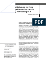 Beltrán, 2014. Healthcare Institutions Do Not Favor Care