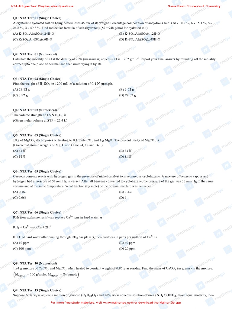 01 Some Basic Concepts of Chemistry | PDF | Physical Sciences | Nature