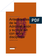 Antecedentes de La Administracion y Su Relacion Con Otras Disciplinas