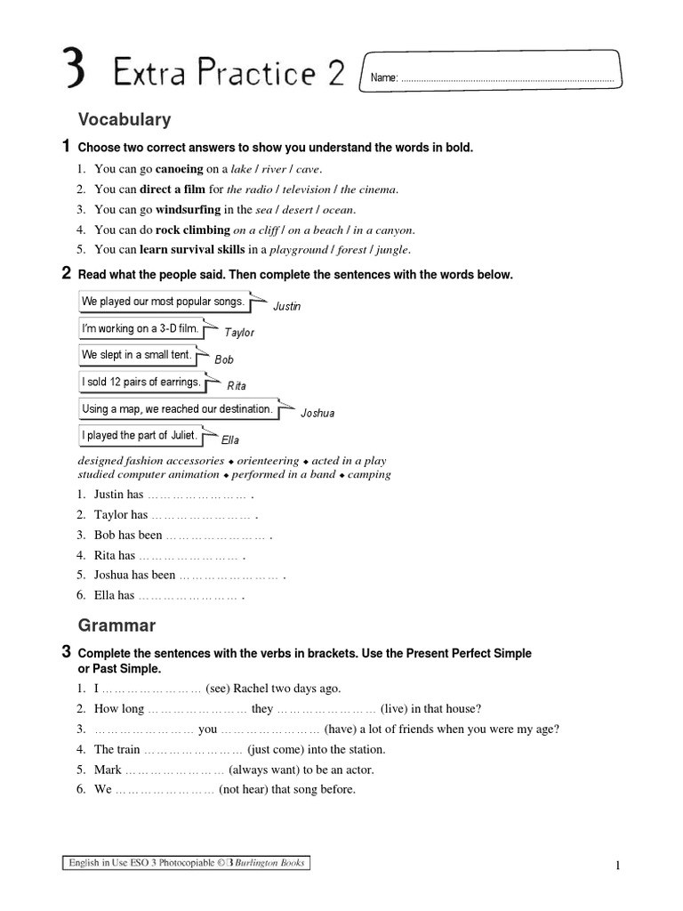 English Grammar & Vocabulary Practice | PDF | Linguistic Morphology ...