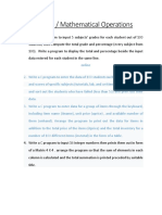 Sheet #3 / Mathematical Operations