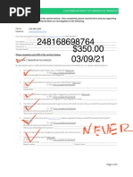 Customer Affidavit of Erroneous Transfer: Fax To: Email To: 415-449-3446