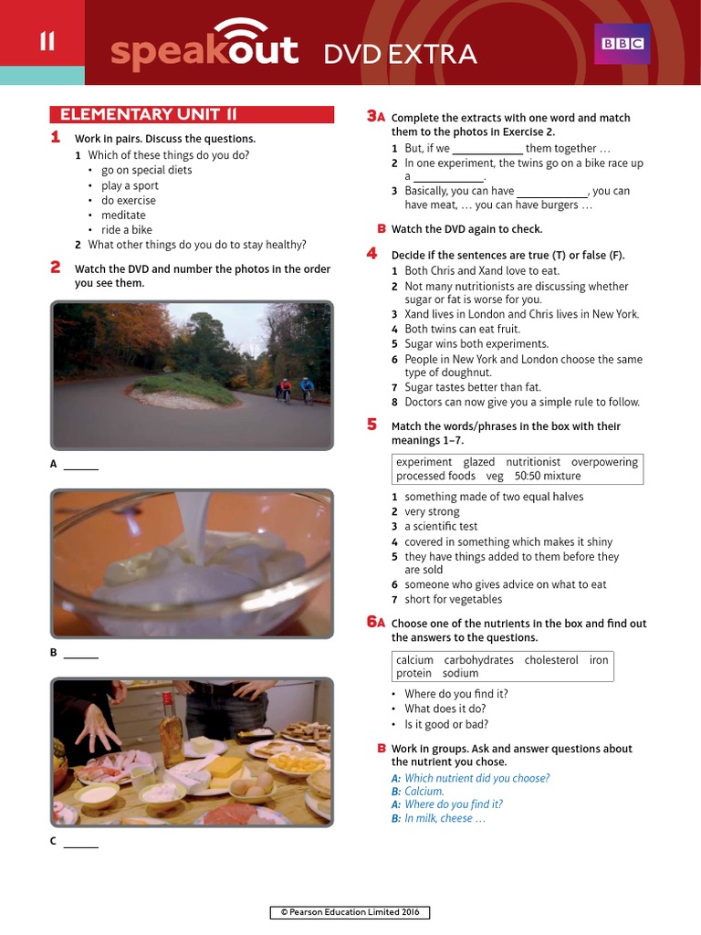 Speakout DVD Extra Elementary Unit 11 | PDF | Carbohydrates | Food And ...