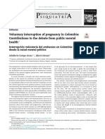 Voluntary Interruption of Pregnancy in Colombia: Contributions To The Debate From Public Mental Health