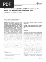 Parental Involvement and Adolescents' Educational Success: The Roles of Prior Achievement and Socioeconomic Status