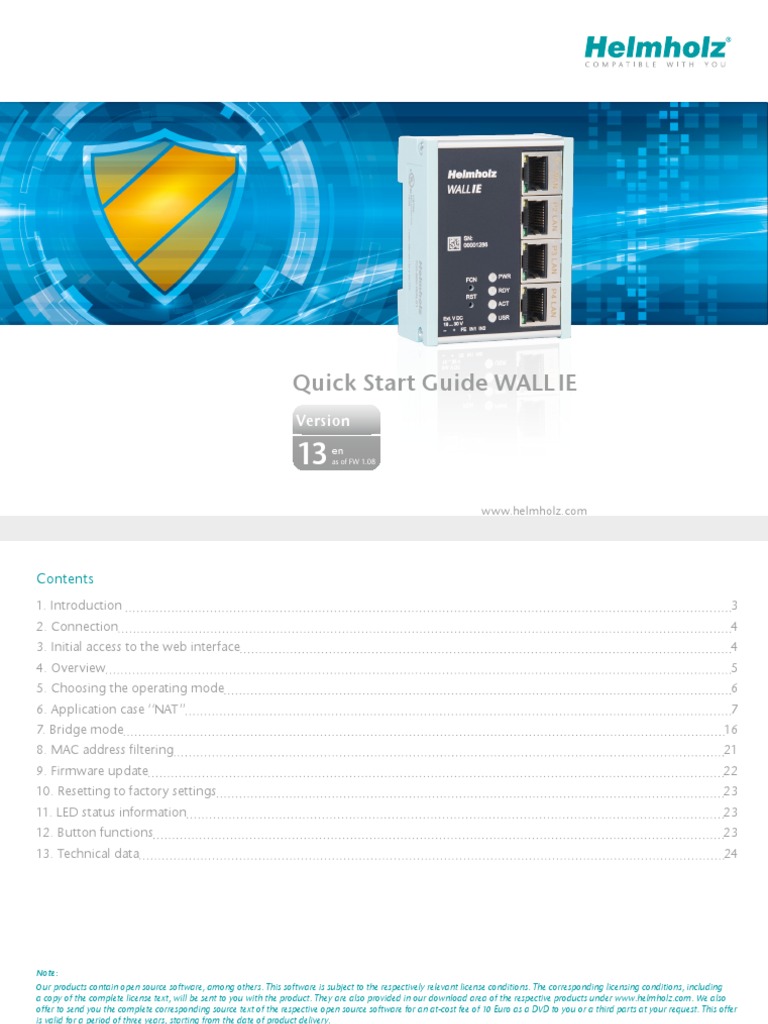 Quick Start Guide for WALL IE Setup | PDF | Ip Address | Computer Network