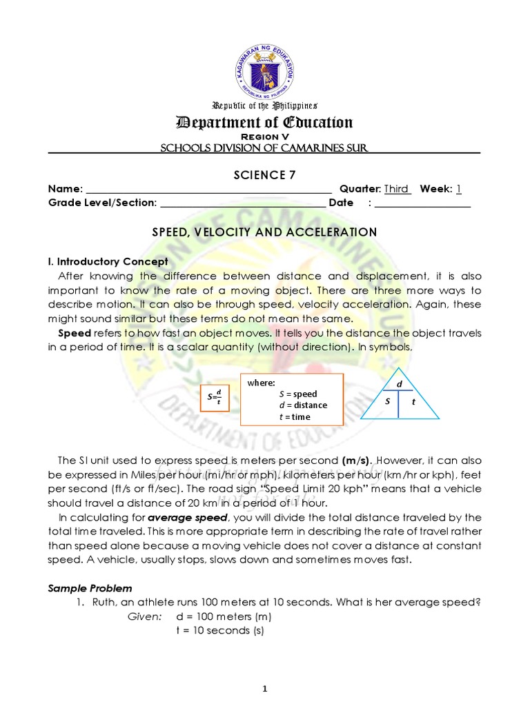 Understanding Speed, Velocity, Acceleration | PDF | Velocity | Speed