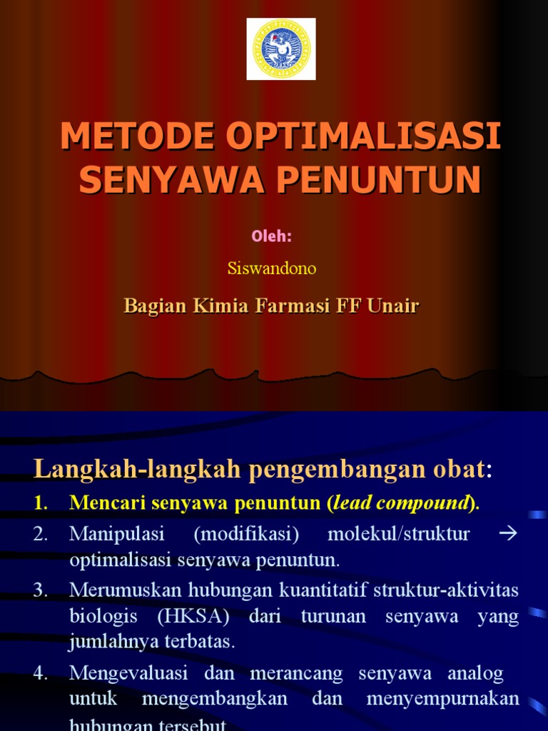 Metode Optimalisasi Obat | PDF | Sains & Matematika