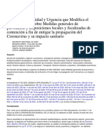 Decreto de Necesidad y Urgencia que Modifica el DNU 235_2021 sobre Medidas generales de prevención y disposiciones locales y focalizadas de contención a fin de mitigar la propagación del Coronavirus y su impacto s