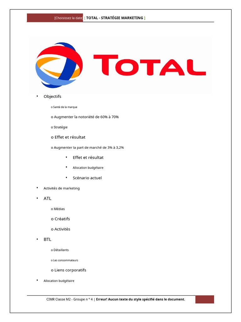 Total Lubricants Marketing Strategy PDF Stationservice Publicité