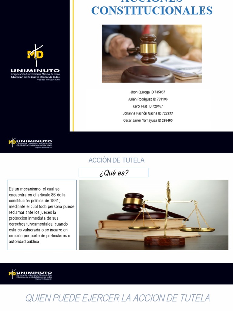 Acciones Constitucionales en Colombia | PDF | Juez | Habeas corpus