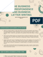 SMP3_WEEK13_THE BUSINESS CORRESPONDENSE AND THE BUSINESS LETTER WRITING