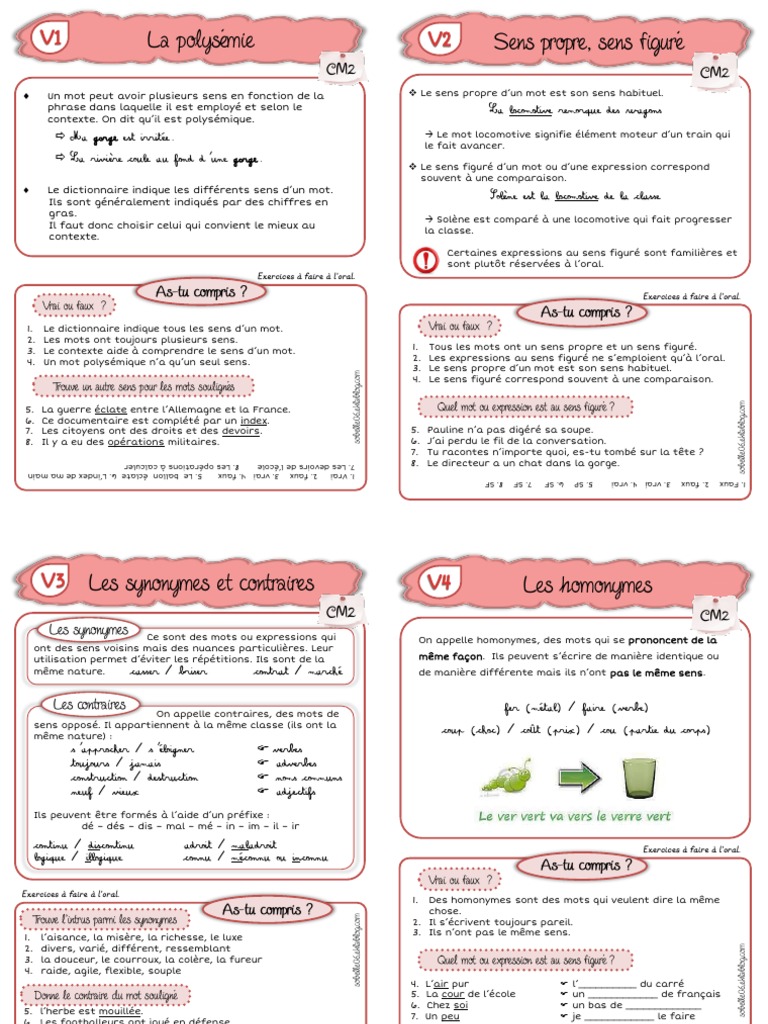 Les Différents Sens D un Mot Cm2 Exercices Pdf Lecons Vocabulaire cm2 S | PDF | Fournisseur d'accès à Internet | l'Internet