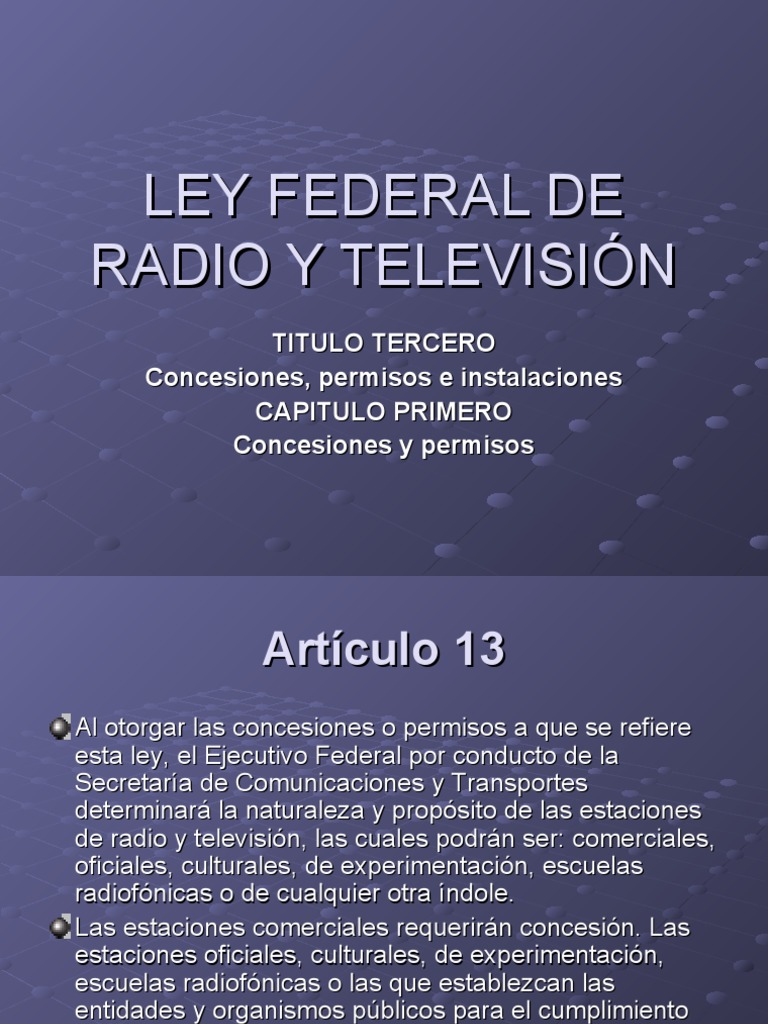 Ley Federal de Radio y Televisión