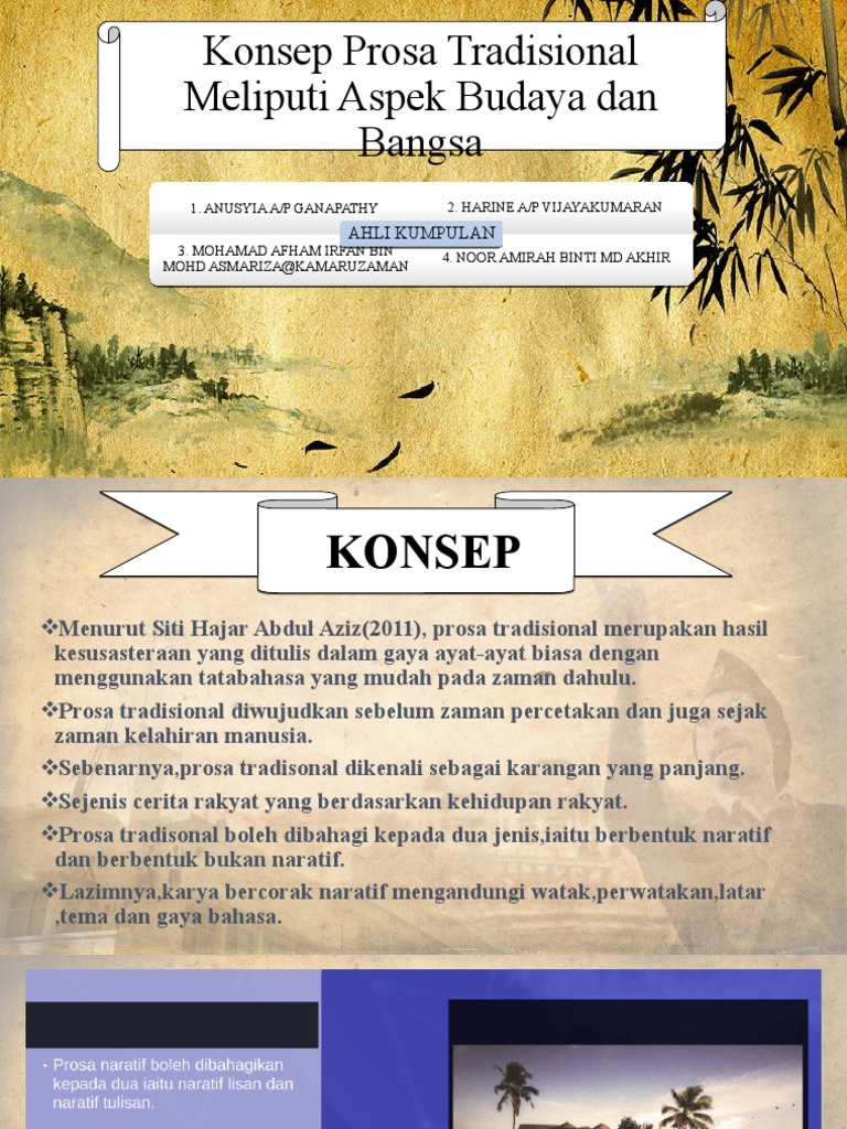 Konsep Prosa Tradisional Yang Meliputi Budaya Dan Bahasa (KK 3) | PDF