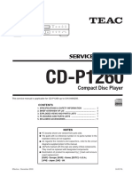Compact Disc Player: This Service Manual Is Applicable For CD-P1260 Up To S/N 0490250