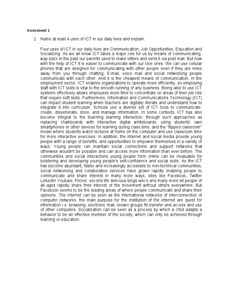 Four Key Uses of ICT in Daily Life | PDF | Educational Technology ...