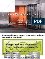 Lesson 9.7: Simple Interest