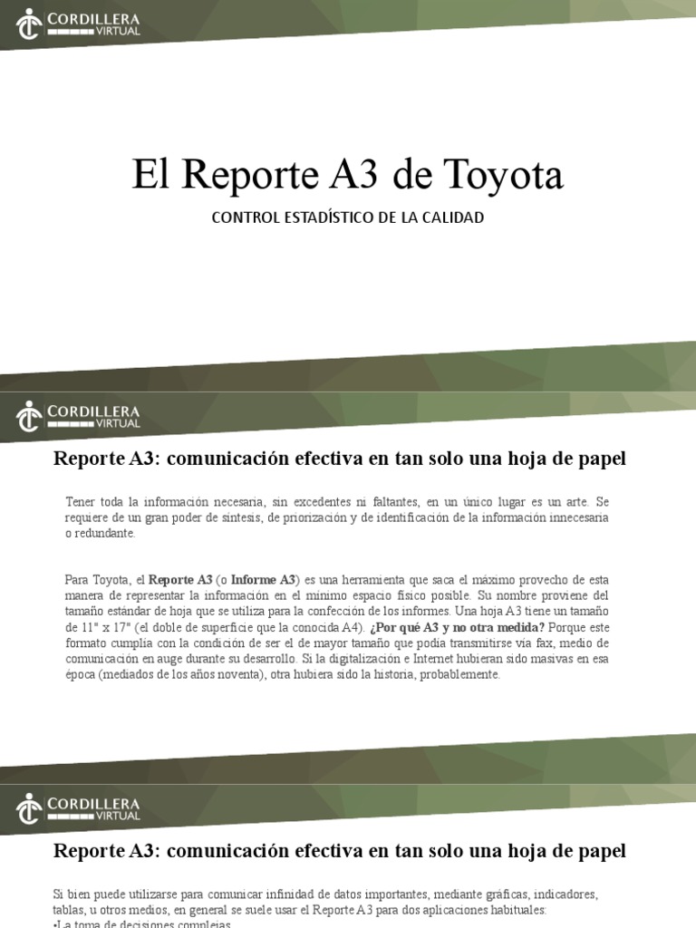 El Reporte A3 de Toyota | PDF | Toma de decisiones | Información