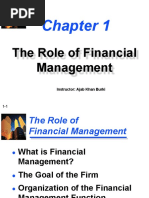 The Role of Financial Management: Instructor: Ajab Khan Burki