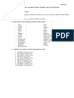 Family and Relatives Hobby and Occupations: Meeting 3