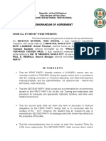 Memorandum of Agreement