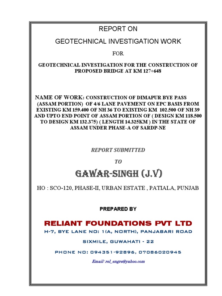 Geotechnical Investigation for Bridge | PDF | Deep Foundation | Borehole