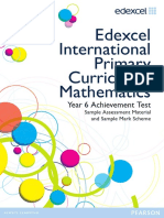 Edexcel International Primary Curriculum Mathematics. Year 6 Achievement Test Sample Assessment Material and Sample Mark Scheme