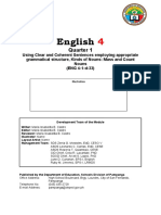 Module 4 - q1 - English 4 - Maria Isabelita B. Castro - Competency-Kinds of Nouns Classification of Mass and Count Nouns