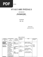Evaluare Initiala + Raport - Grupa ,,InIMOSILOR,,