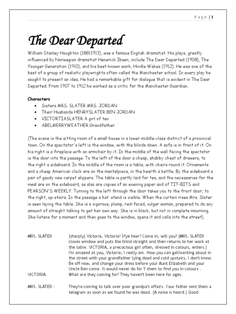 The Dear Departed-Grade 9 | PDF | Poetry | Clothing