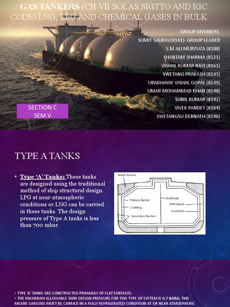 Gas Tanker Types and IGC Code Overview | PDF | Gases | Chemistry