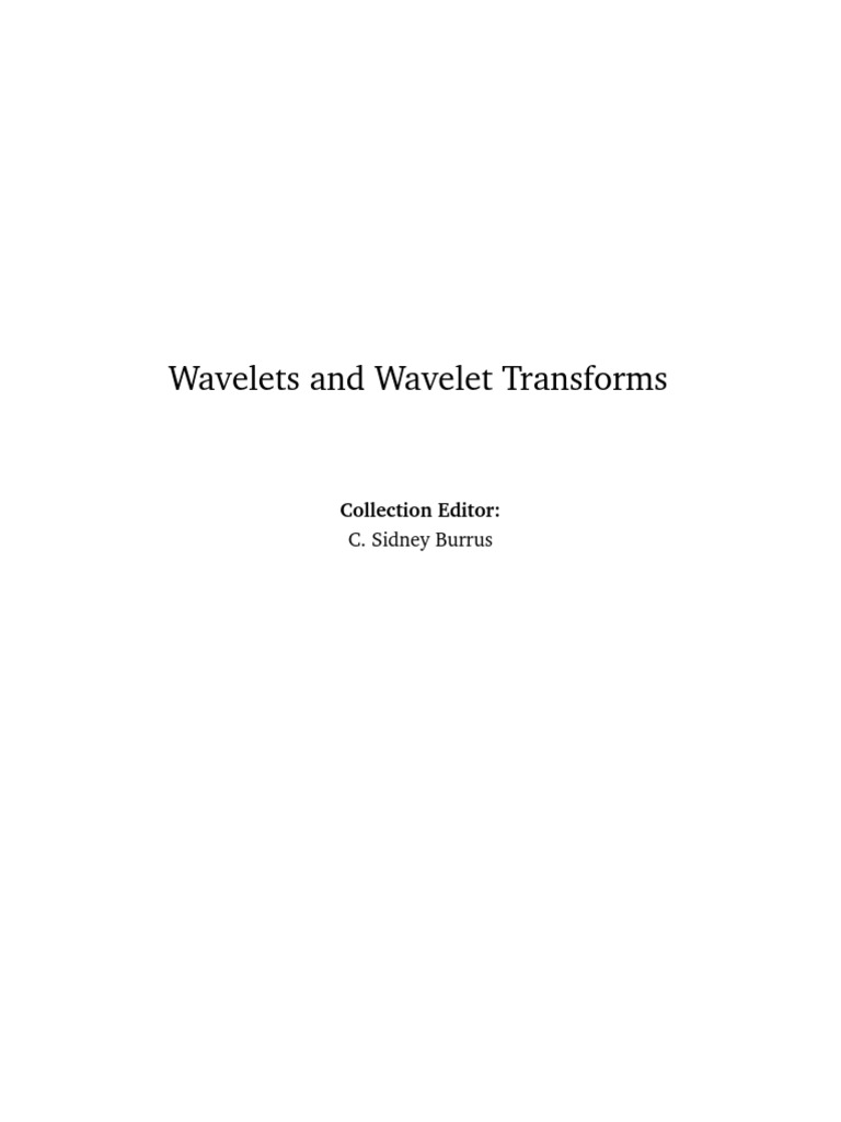Wavelets and Wavelet Transforms 6.9 | PDF | Wavelet | Vector Space