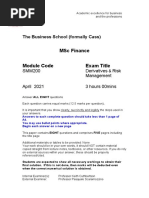 SMM200 Derivatives and Risk Management 2021 Questions