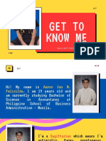 Get To Know Me: Aaron Jan M. Felicilda