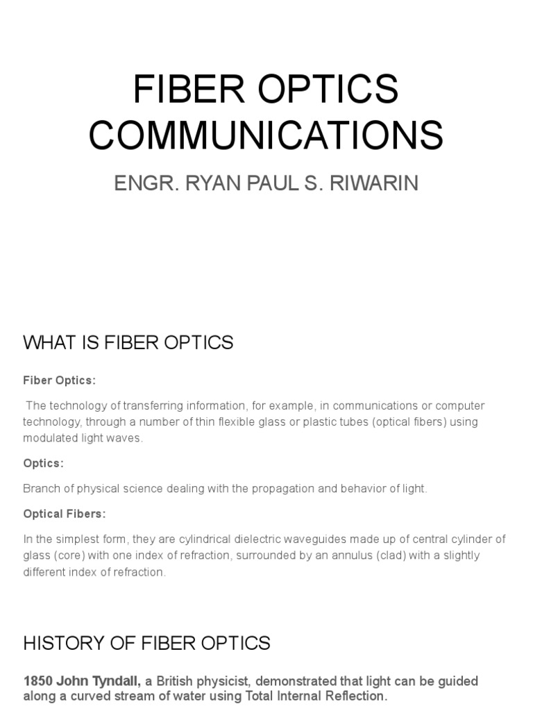 Fiber Optics Communications | PDF | Light | Optical Fiber